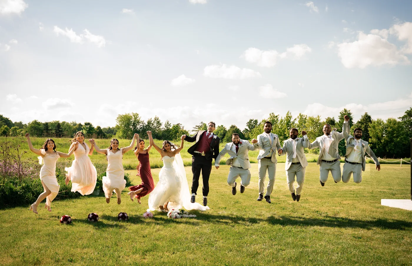Zenaida and Nidhin wedding party photographed by SA Production Media